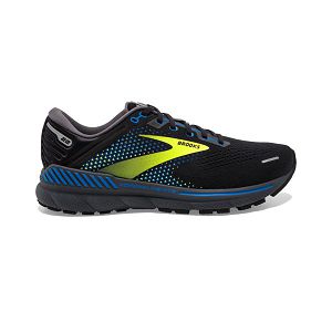 Brooks Adrenaline GTS 22 Yol Koşu Ayakkabısı Erkek Siyah Sarı Mavi | Turkey-824391