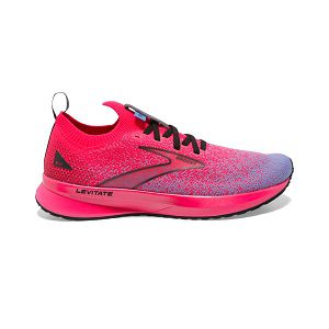 Brooks Levitate StealthFit 5 Yol Koşu Ayakkabısı Kadın Pembe Siyah Mavi | Turkey-534068