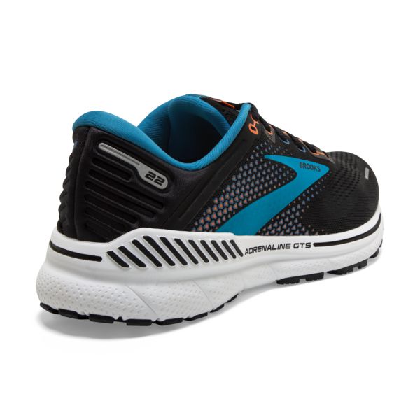 Brooks Adrenaline GTS 22 Yol Koşu Ayakkabısı Erkek Siyah Mavi Turuncu | Turkey-126054