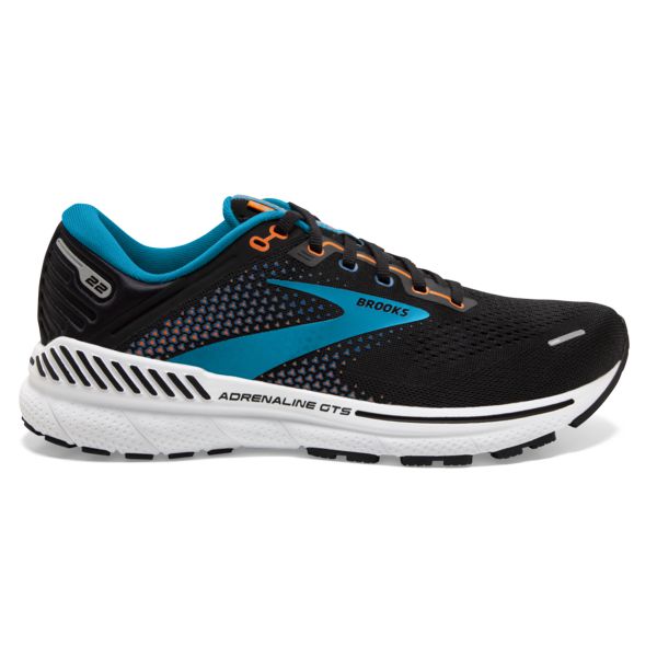 Brooks Adrenaline GTS 22 Yol Koşu Ayakkabısı Erkek Siyah Mavi Turuncu | Turkey-126054