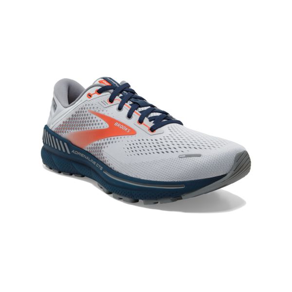 Brooks Adrenaline GTS 22 Yol Koşu Ayakkabısı Erkek Gri Mavi Turuncu | Turkey-592673