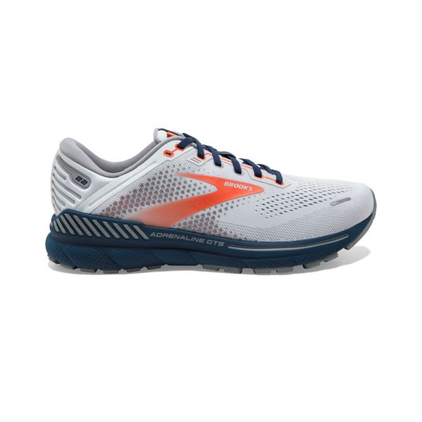 Brooks Adrenaline GTS 22 Yol Koşu Ayakkabısı Erkek Gri Mavi Turuncu | Turkey-592673