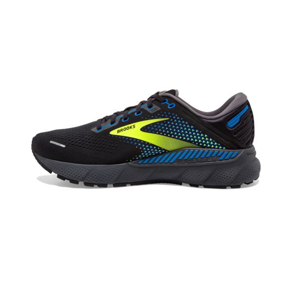 Brooks Adrenaline GTS 22 Yol Koşu Ayakkabısı Erkek Siyah Sarı Mavi | Turkey-824391