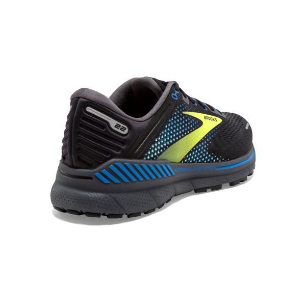 Brooks Adrenaline GTS 22 Yol Koşu Ayakkabısı Erkek Siyah Sarı Mavi | Turkey-824391