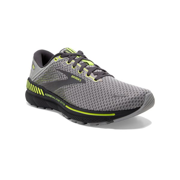 Brooks Adrenaline GTS 22 Yol Koşu Ayakkabısı Erkek Gri Sarı Siyah | Turkey-946803