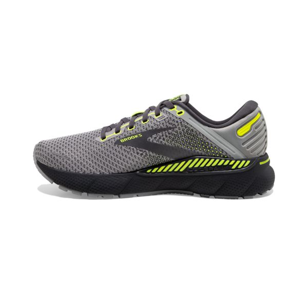 Brooks Adrenaline GTS 22 Yol Koşu Ayakkabısı Erkek Gri Sarı Siyah | Turkey-946803