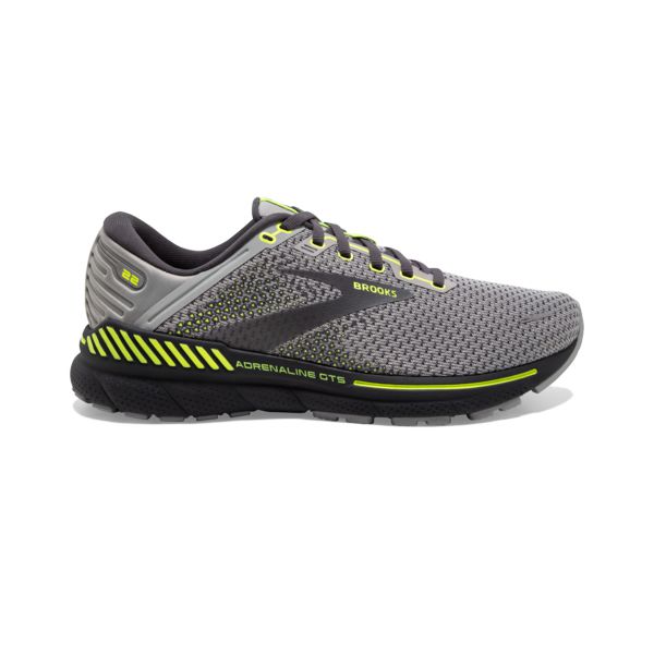 Brooks Adrenaline GTS 22 Yol Koşu Ayakkabısı Erkek Gri Sarı Siyah | Turkey-946803