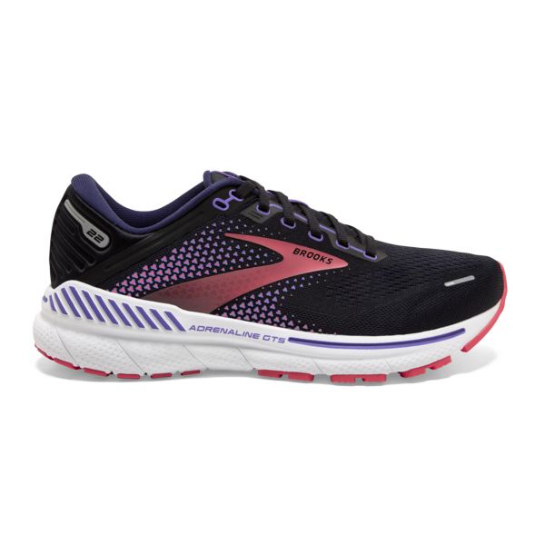 Brooks Adrenaline GTS 22 Yol Koşu Ayakkabısı Kadın Siyah Mor Mercan | Turkey-954072