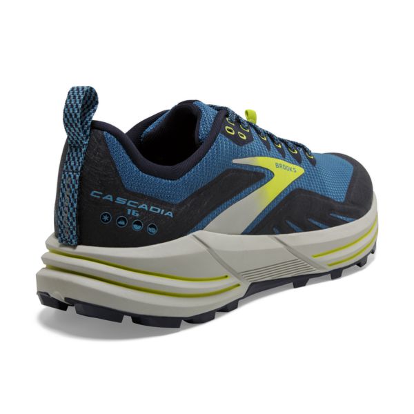 Brooks Cascadia 16 Patika Koşu Ayakkabısı Erkek Mavi Siyah Sarı | Turkey-359408