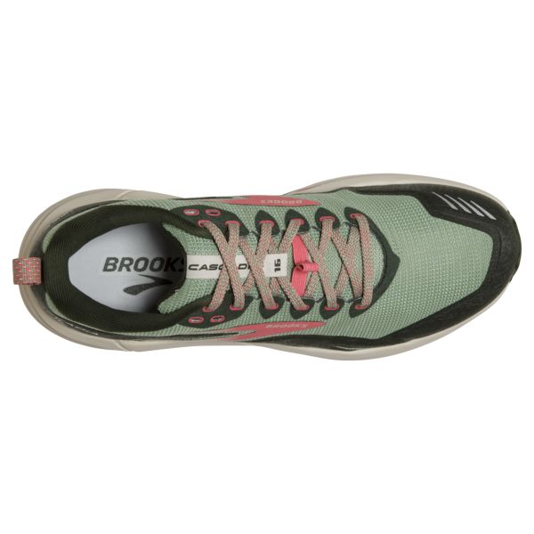 Brooks Cascadia 16 Patika Koşu Ayakkabısı Kadın Yeşil Kırmızı Kahverengi | Turkey-74965