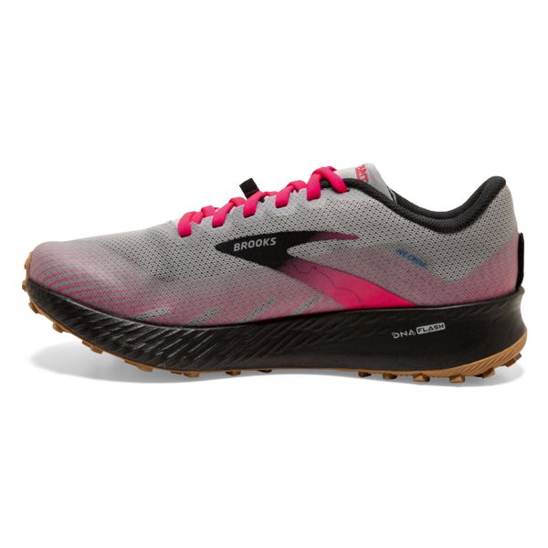 Brooks Catamount Patika Koşu Ayakkabısı Kadın Gri Siyah Pembe | Turkey-342057