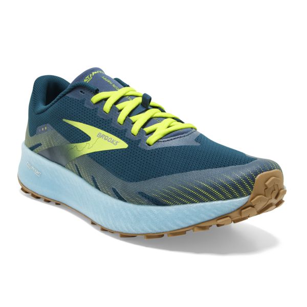 Brooks Catamount Patika Koşu Ayakkabısı Erkek Mavi Yeşil Sarı | Turkey-783962