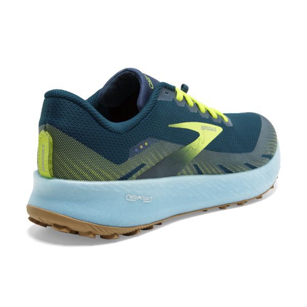 Brooks Catamount Patika Koşu Ayakkabısı Erkek Mavi Yeşil Sarı | Turkey-783962