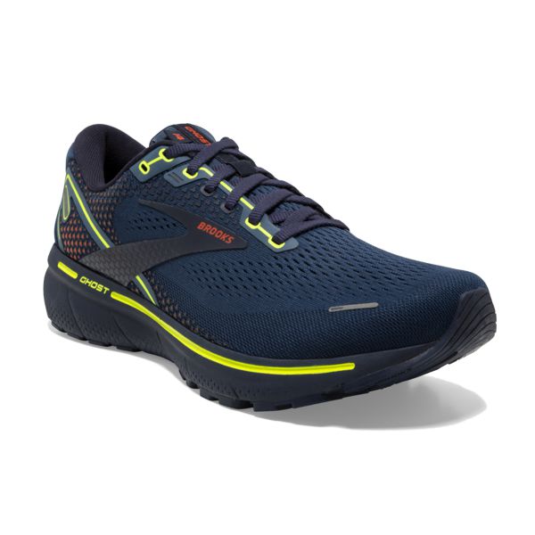 Brooks Ghost 14 Yol Koşu Ayakkabısı Erkek Lacivert Sarı Turuncu | Turkey-695708