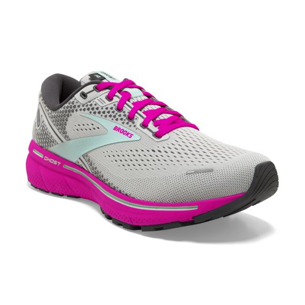 Brooks Ghost 14 Yol Koşu Ayakkabısı Kadın Gri Pembe Mavi | Turkey-701943