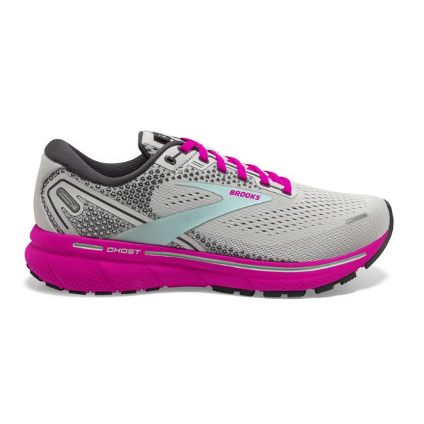 Brooks Ghost 14 Yol Koşu Ayakkabısı Kadın Gri Pembe Mavi | Turkey-701943