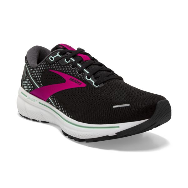 Brooks Ghost 14 Yol Koşu Ayakkabısı Kadın Siyah Pembe Beyaz | Turkey-789620