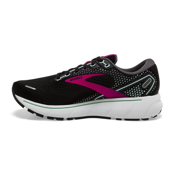 Brooks Ghost 14 Yol Koşu Ayakkabısı Kadın Siyah Pembe Beyaz | Turkey-789620