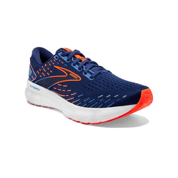 Brooks Glycerin 20 Yol Koşu Ayakkabısı Erkek Mavi Turuncu Beyaz | Turkey-138420