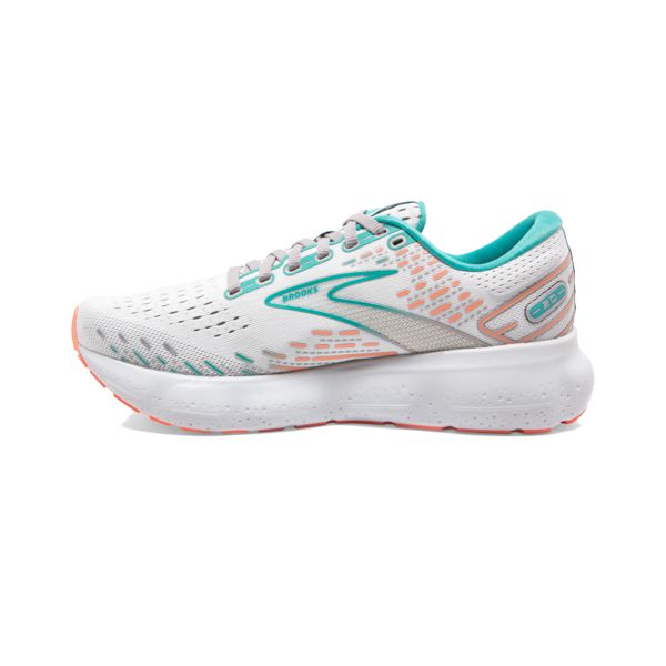 Brooks Glycerin 20 Yol Koşu Ayakkabısı Kadın Beyaz Yeşil Mercan | Turkey-367954