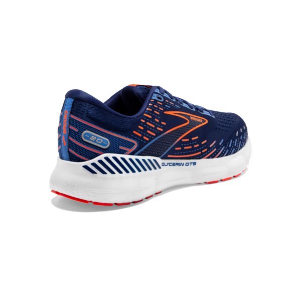 Brooks Glycerin GTS 20 Yol Koşu Ayakkabısı Erkek Mavi Turuncu Beyaz | Turkey-985647