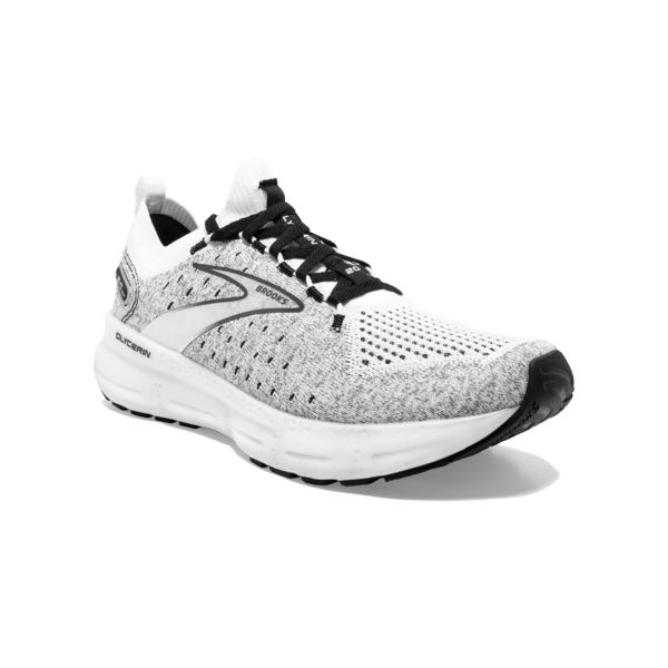 Brooks Glycerin StealthFit 20 Yol Koşu Ayakkabısı Erkek Beyaz Gri Siyah | Turkey-25196