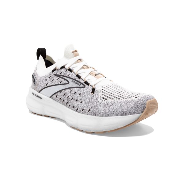 Brooks Glycerin StealthFit 20 Yol Koşu Ayakkabısı Kadın Beyaz Siyah Gri | Turkey-302469