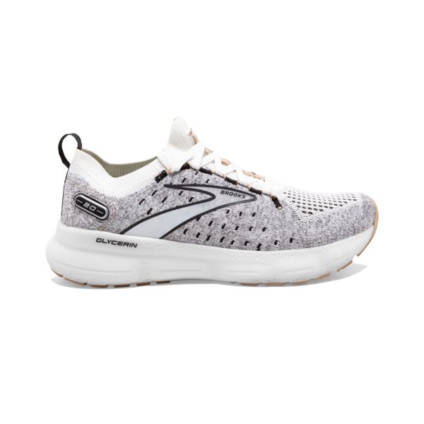 Brooks Glycerin StealthFit 20 Yol Koşu Ayakkabısı Kadın Beyaz Siyah Gri | Turkey-302469