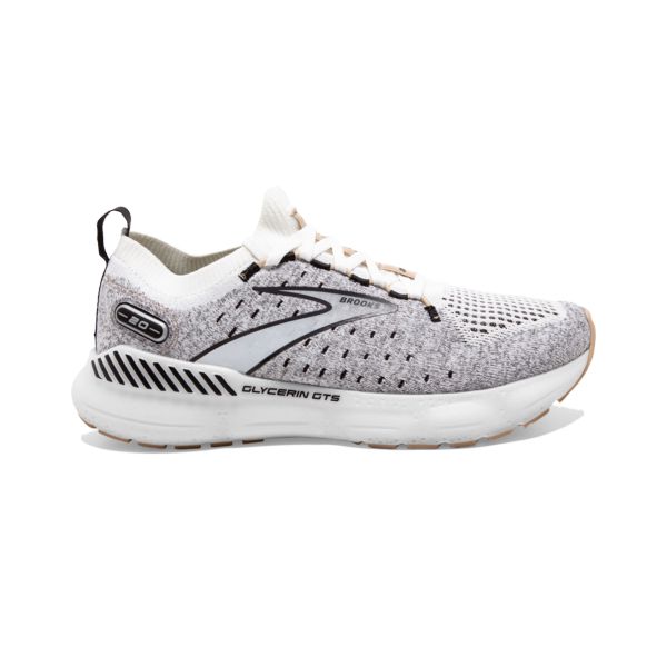 Brooks Glycerin StealthFit GTS 20 Yol Koşu Ayakkabısı Kadın Beyaz Siyah Gri | Turkey-81965