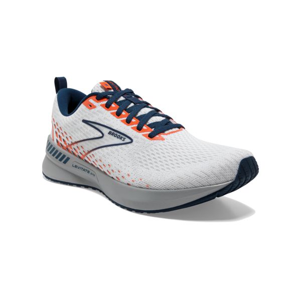 Brooks Levitate GTS 5 Yol Koşu Ayakkabısı Erkek Beyaz Mavi Turuncu | Turkey-128674