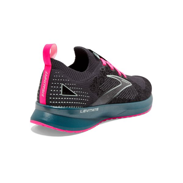 Brooks Levitate StealthFit 5 Yol Koşu Ayakkabısı Kadın Siyah Mavi Pembe | Turkey-670452