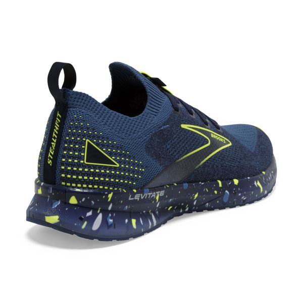 Brooks Levitate StealthFit 5 Yol Koşu Ayakkabısı Erkek Mavi Siyah Sarı | Turkey-82174