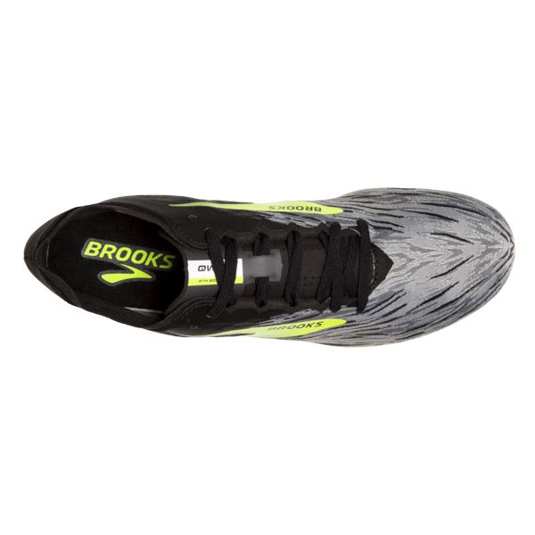 Brooks QW-K v4 Yarış Ayakkabısı Erkek Siyah Gri Sarı | Turkey-785420