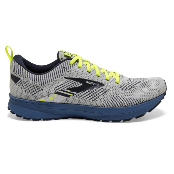 Brooks Revel 5 Yol Koşu Ayakkabısı Erkek Gri Sarı Mavi | Turkey-491653