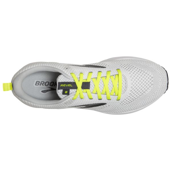 Brooks Revel 5 Yol Koşu Ayakkabısı Erkek Beyaz Sarı Siyah | Turkey-832150