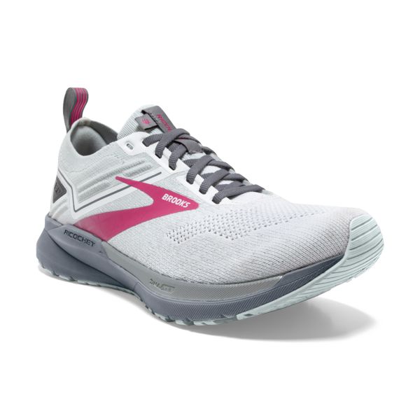 Brooks Ricochet 3 Yol Koşu Ayakkabısı Kadın Beyaz Gri Pembe | Turkey-463829